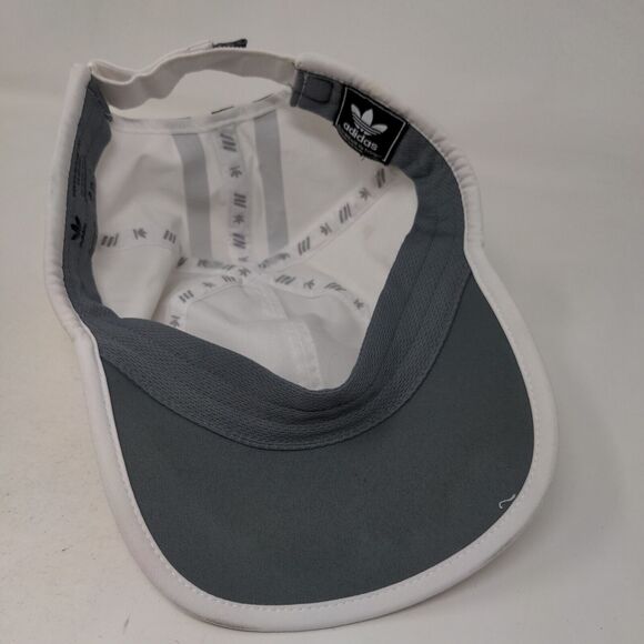 Adidas Men's Strapback Hat White Graphic Trefoil Logo Polyester Blend - Picture 6 of 8